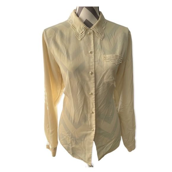 Yellow Button Down Blouse - Picture 1 of 2